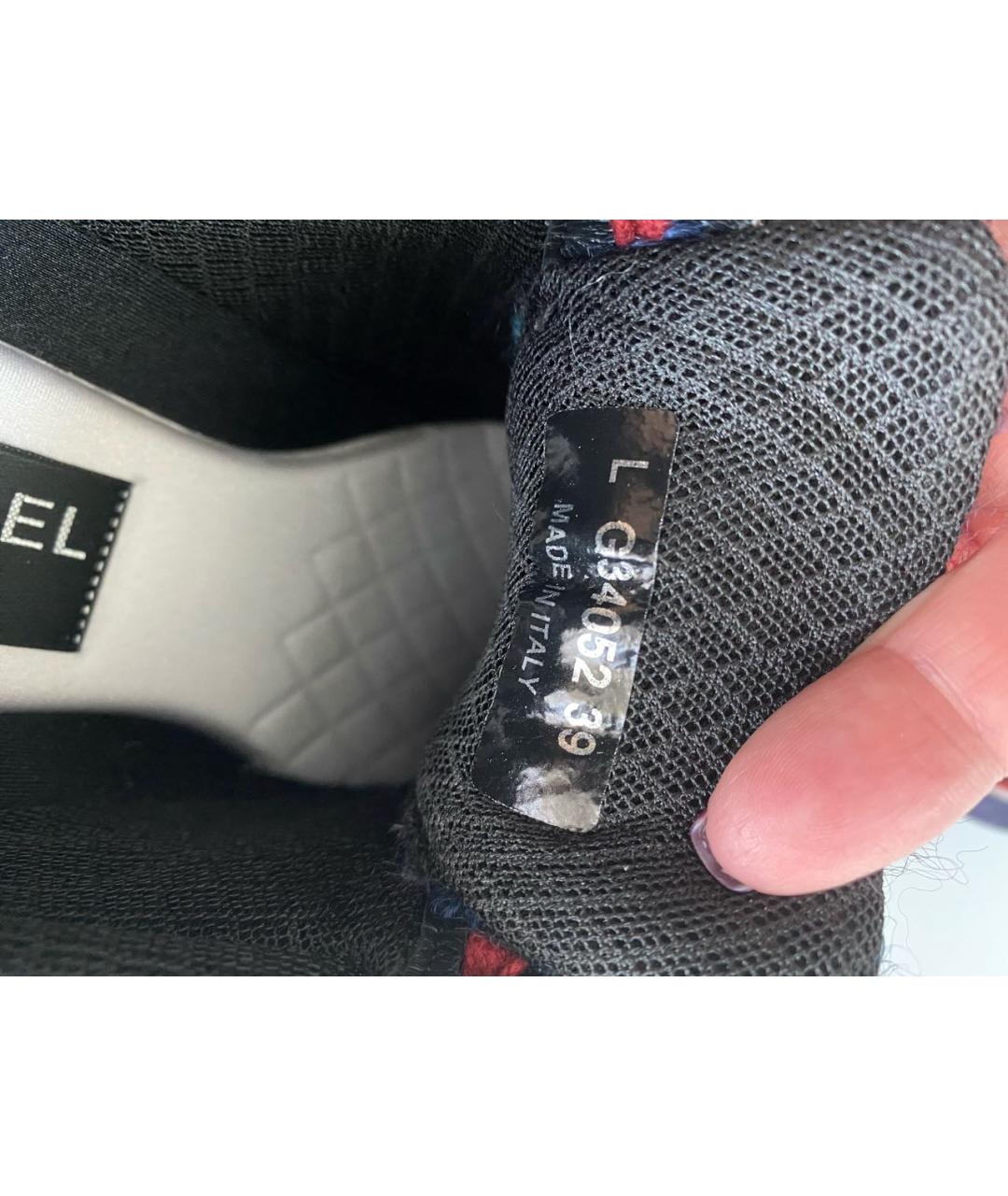 CHANEL Темно-синие текстильные кроссовки, фото 6