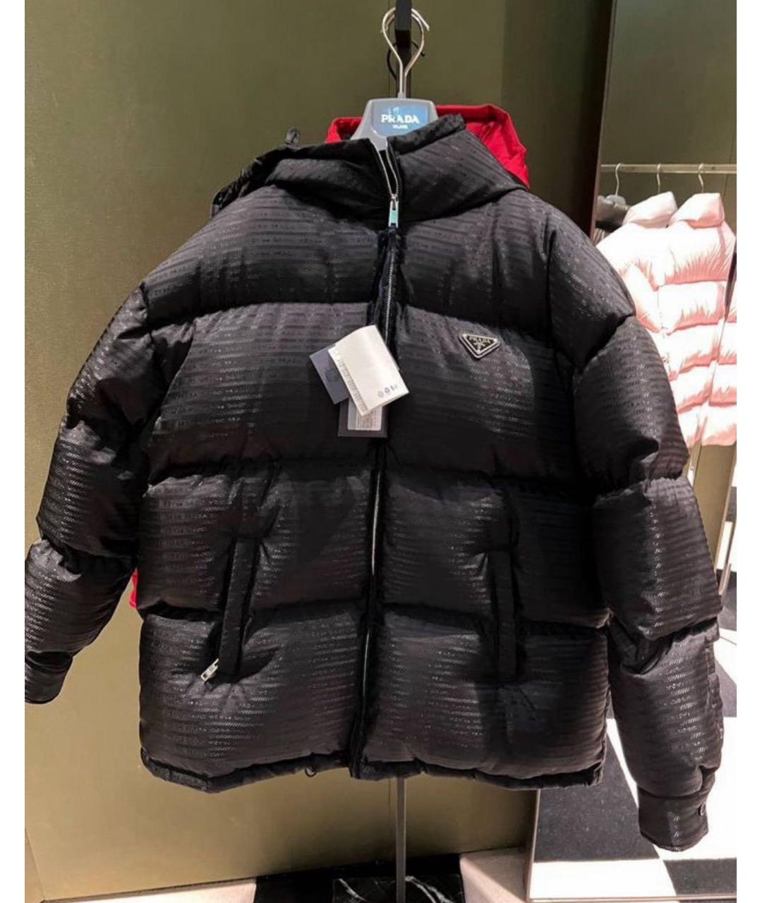 PRADA Черный полиуретановый пуховик, фото 2