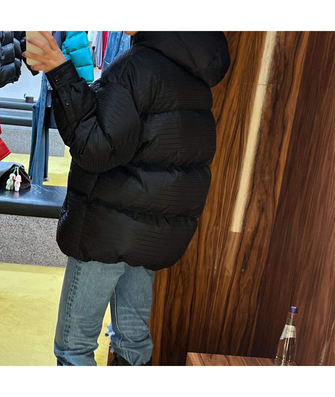 PRADA Черный полиуретановый пуховик, фото 8