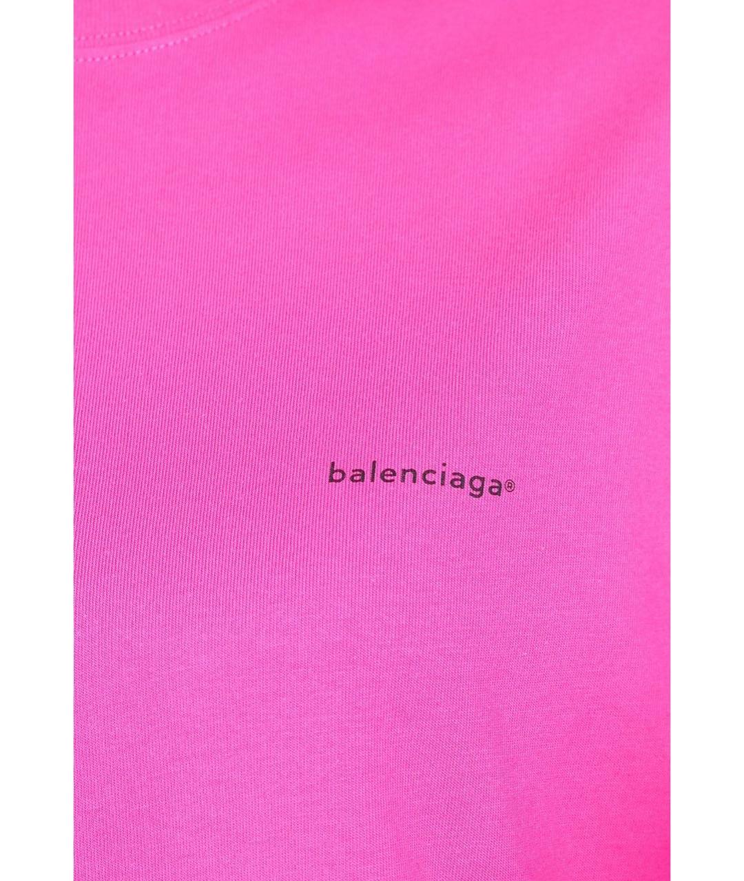 BALENCIAGA Розовая хлопковая футболка, фото 4