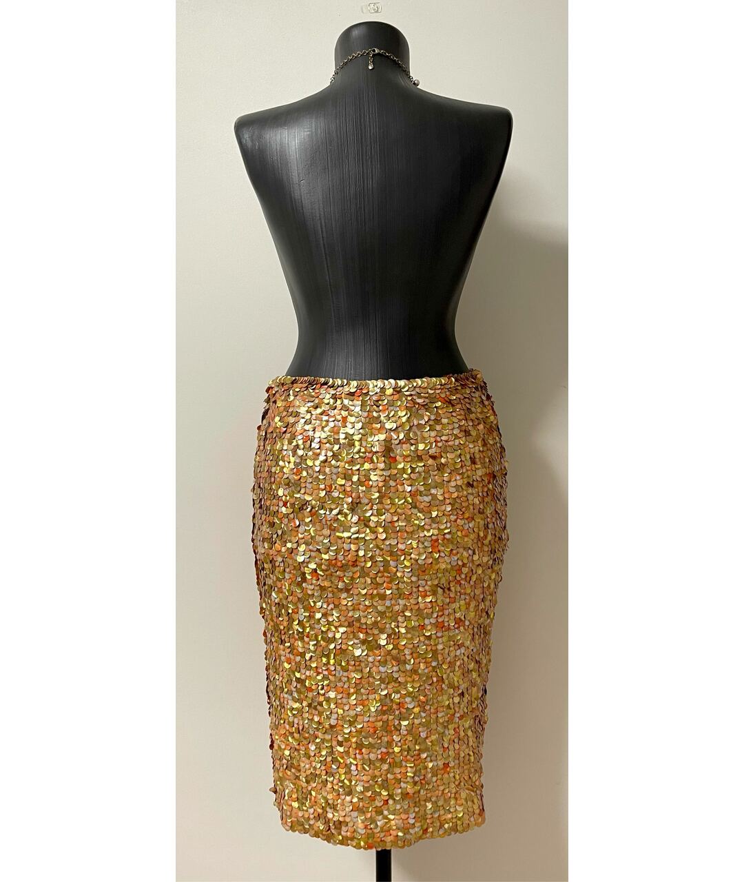 CHANEL PRE-OWNED Золотая шелковая юбка мини, фото 4