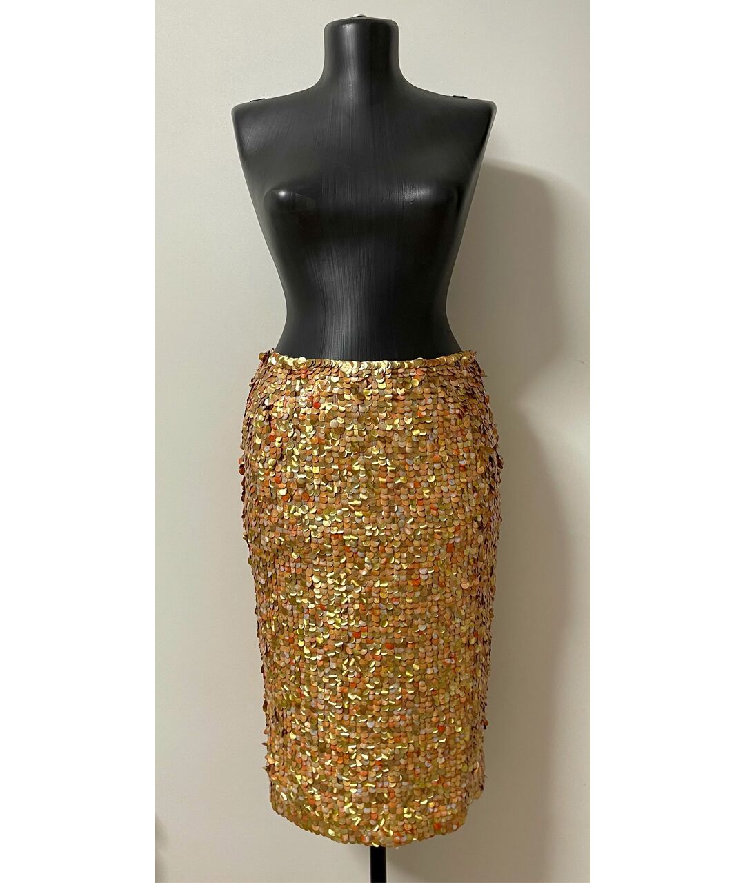 CHANEL PRE-OWNED Золотая шелковая юбка мини, фото 8