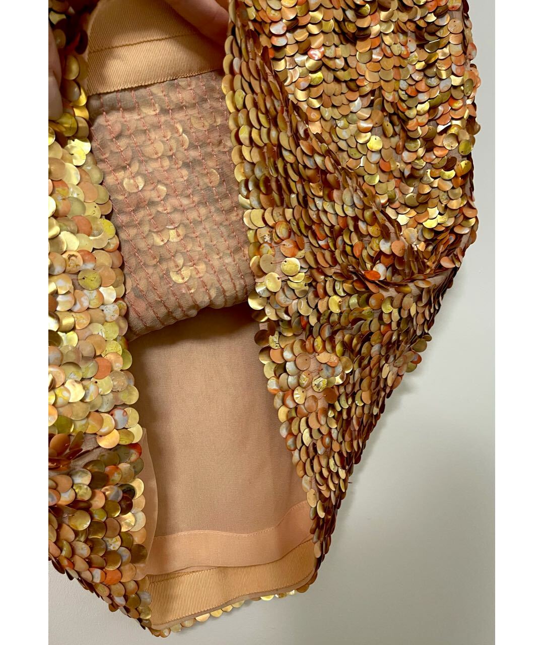 CHANEL PRE-OWNED Золотая шелковая юбка мини, фото 7