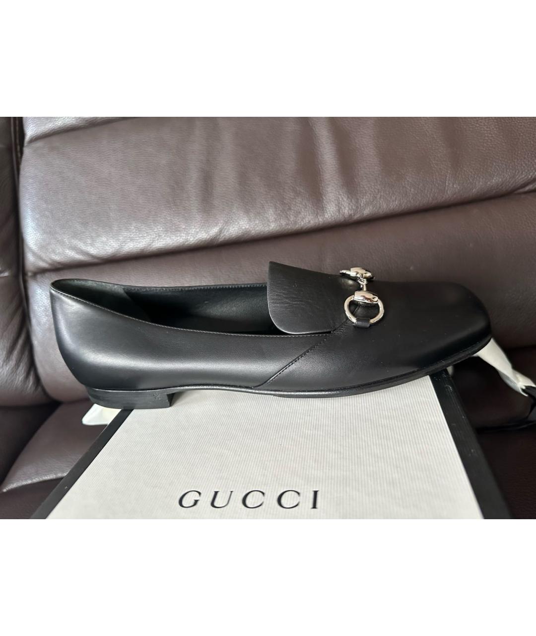 GUCCI Черные кожаные лоферы, фото 7