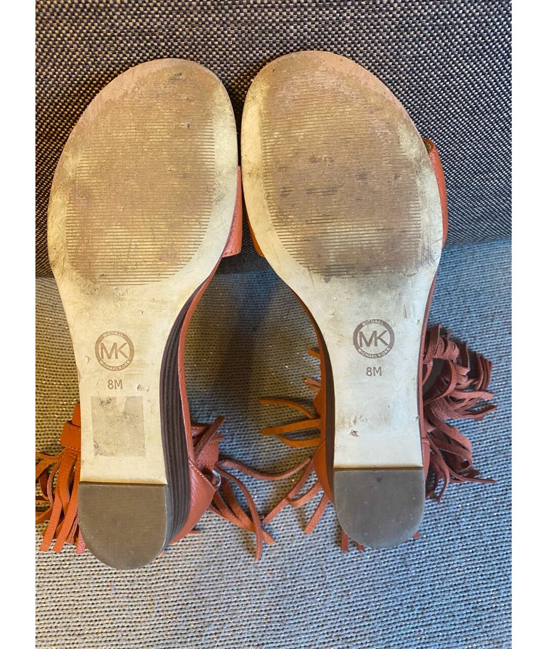 MICHAEL KORS Оранжевое кожаные сандалии, фото 6