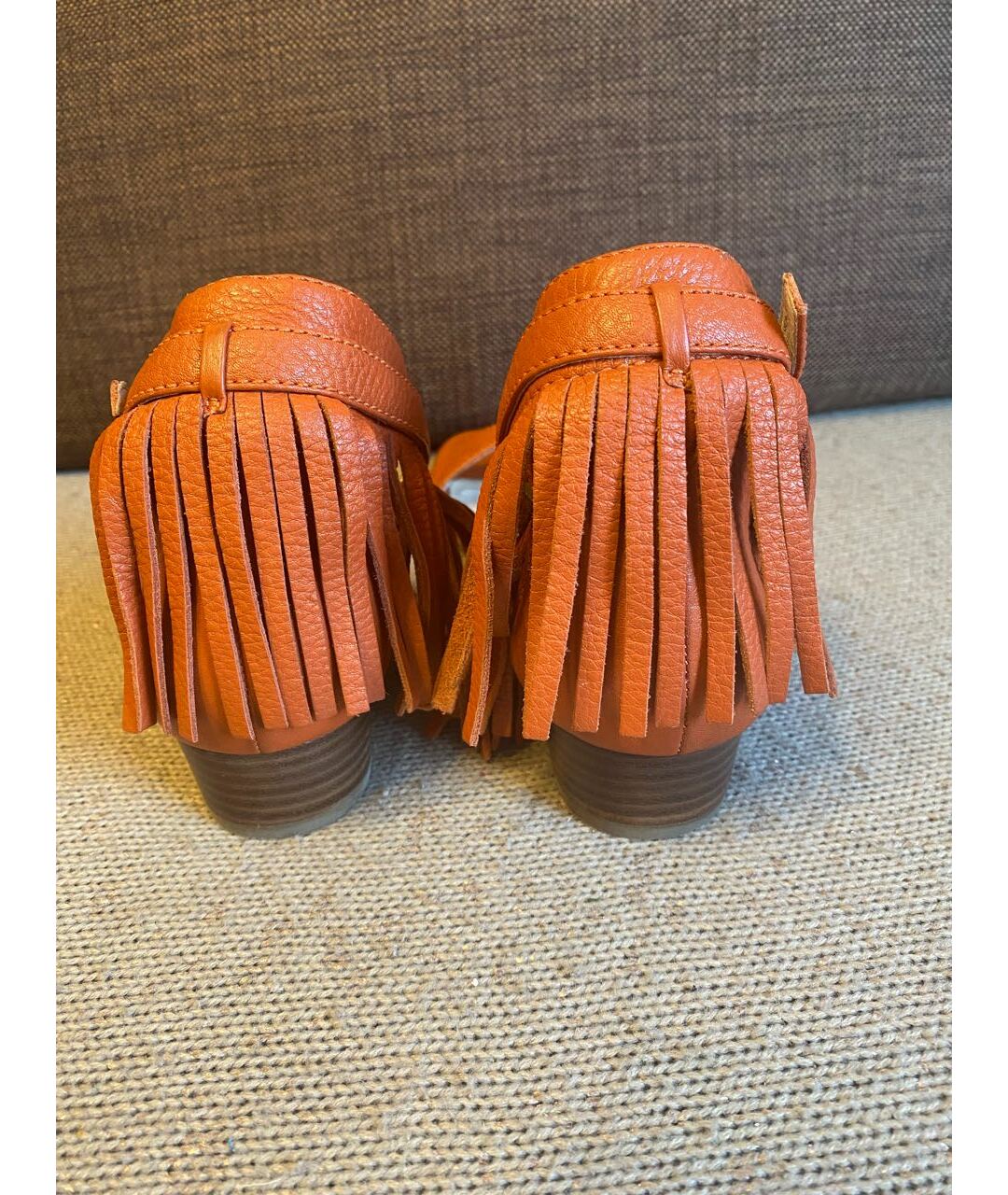 MICHAEL KORS Оранжевое кожаные сандалии, фото 4