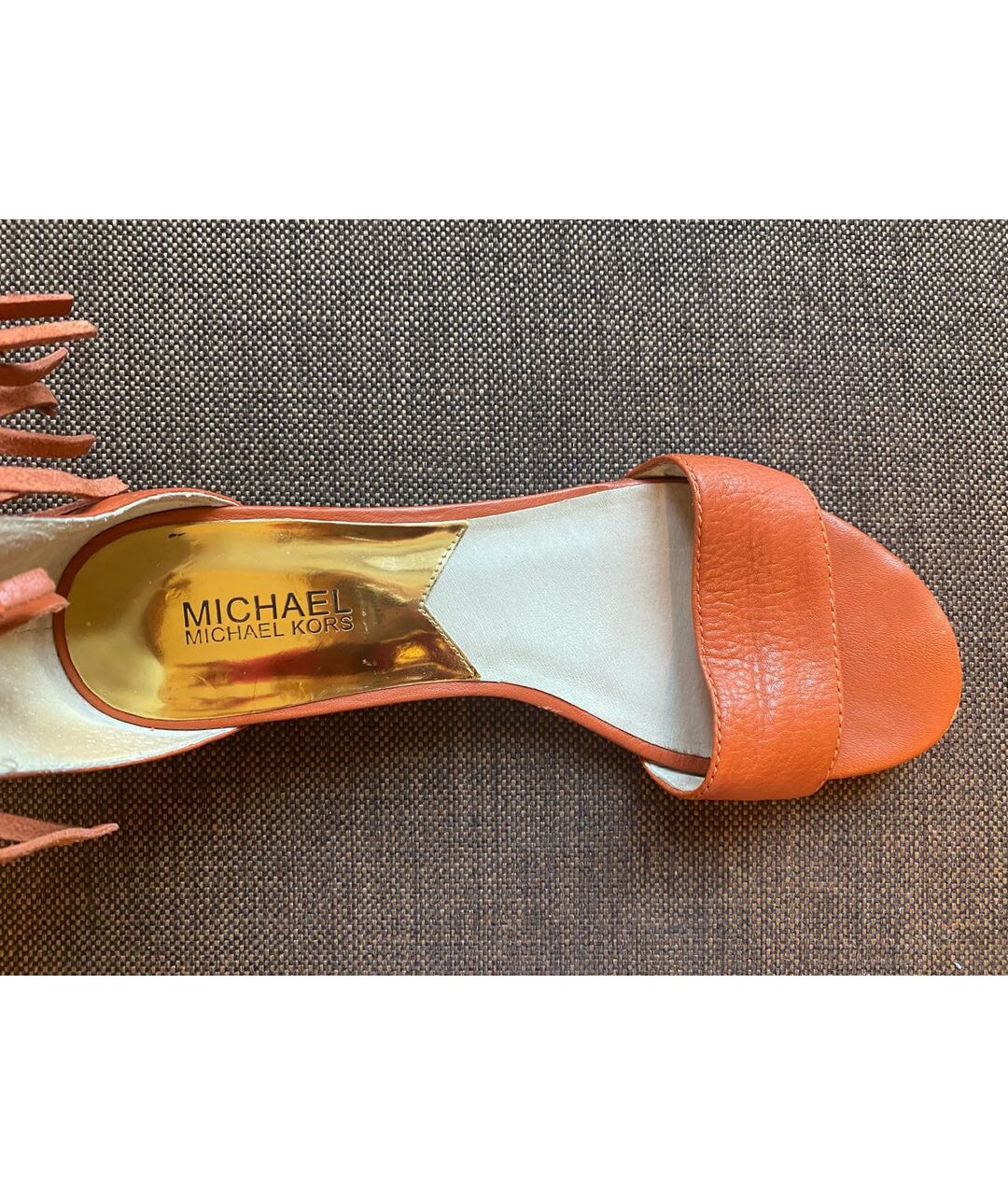 MICHAEL KORS Оранжевое кожаные сандалии, фото 5