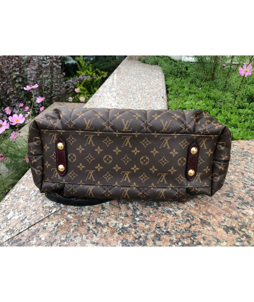 LOUIS VUITTON Коричневая кожаная сумка тоут, фото 6