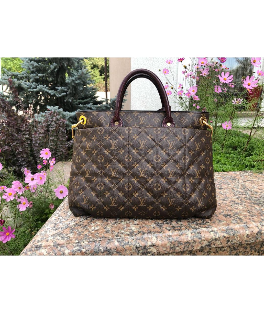 LOUIS VUITTON Коричневая кожаная сумка тоут, фото 2