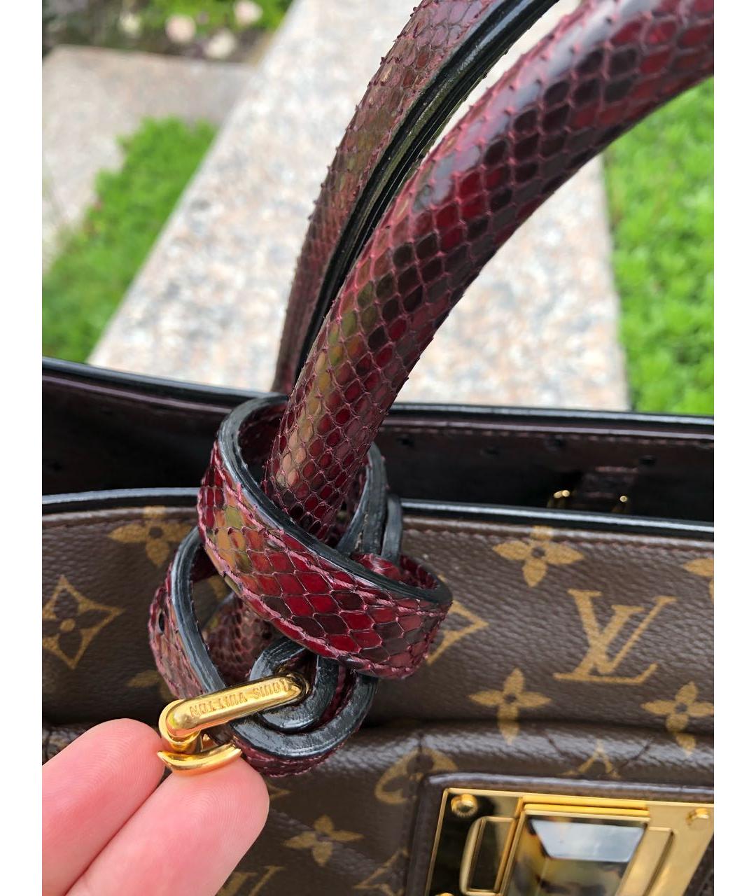 LOUIS VUITTON Коричневая кожаная сумка тоут, фото 3