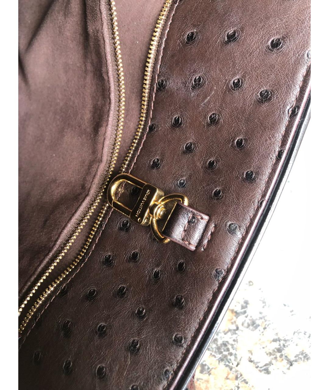 LOUIS VUITTON Коричневая кожаная сумка тоут, фото 5