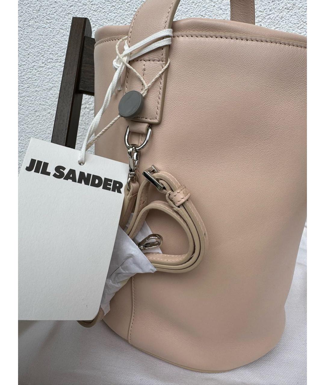 JIL SANDER Бежевая кожаная сумка тоут, фото 4