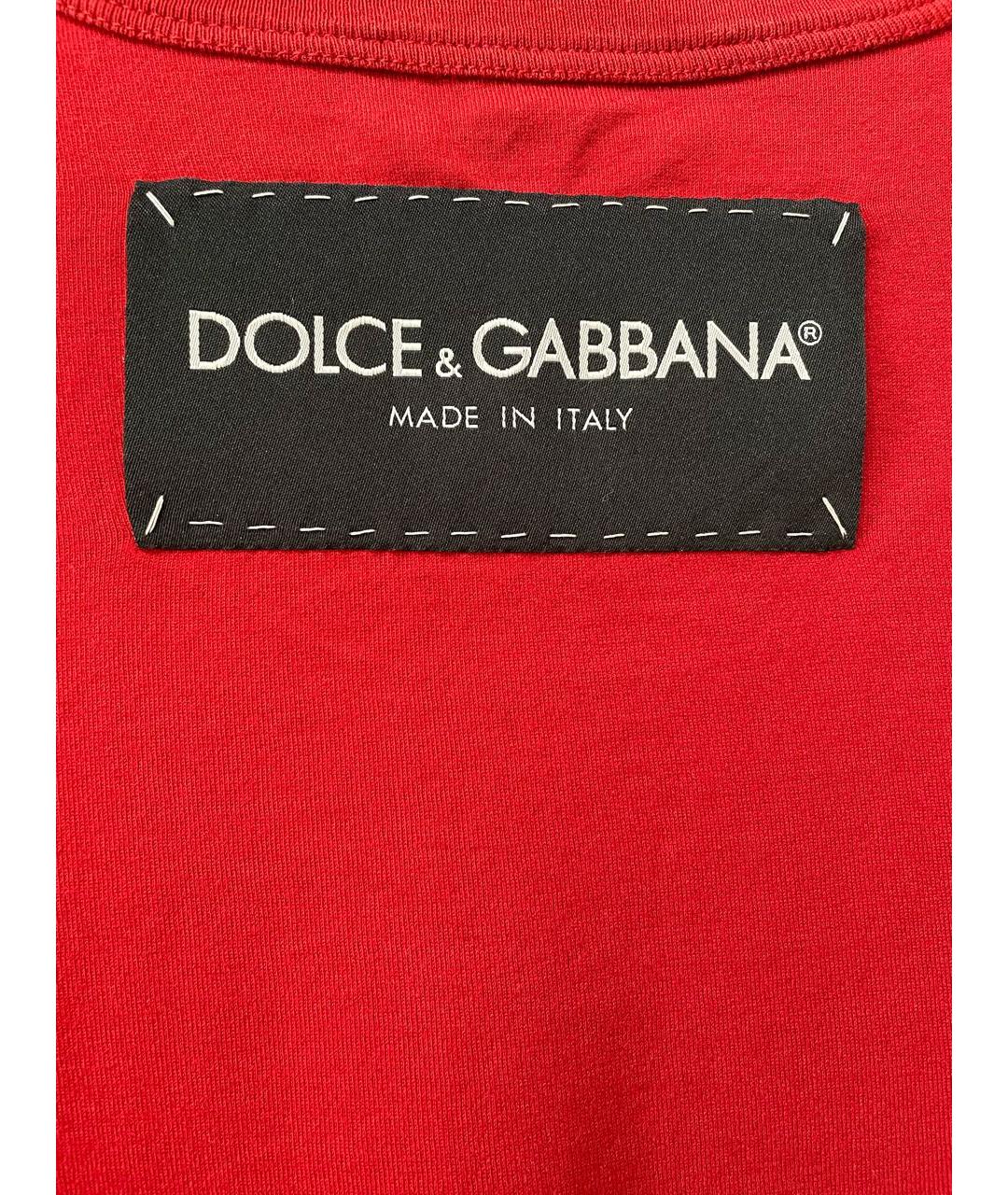 DOLCE&GABBANA Красная хлопковая футболка, фото 3