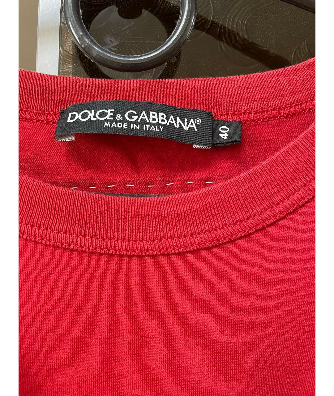 DOLCE&GABBANA Красная хлопковая футболка, фото 2