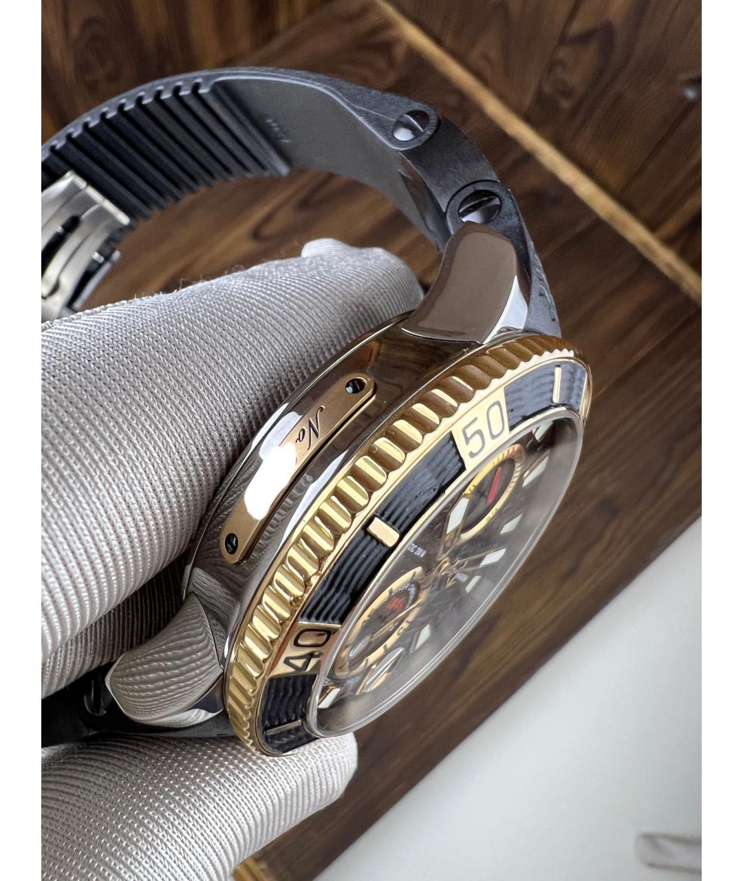 Ulysse Nardin Черные часы из желтого золота, фото 6