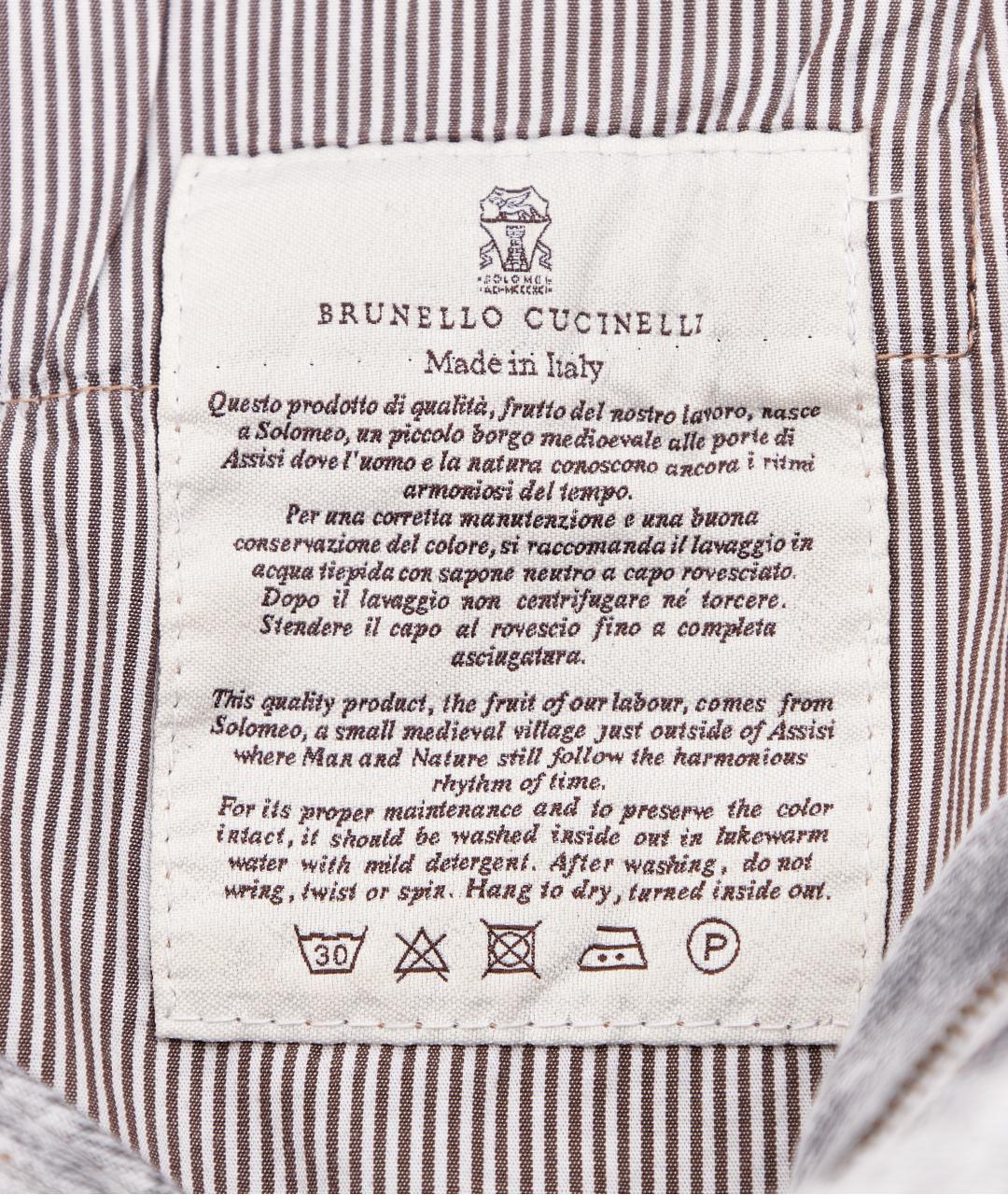 BRUNELLO CUCINELLI Серые хлопковые прямые джинсы, фото 8