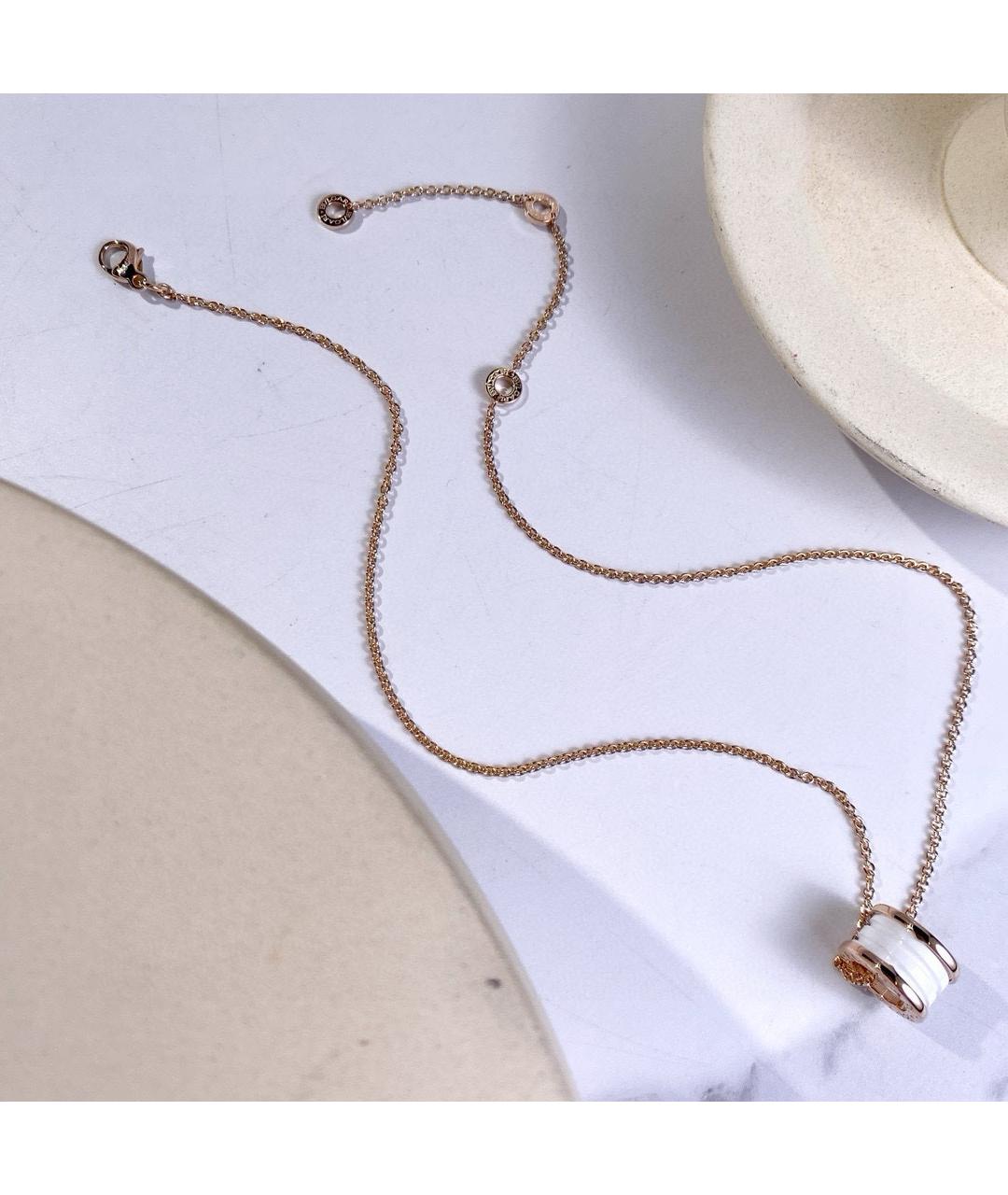 BVLGARI Белое колье из розового золота, фото 2