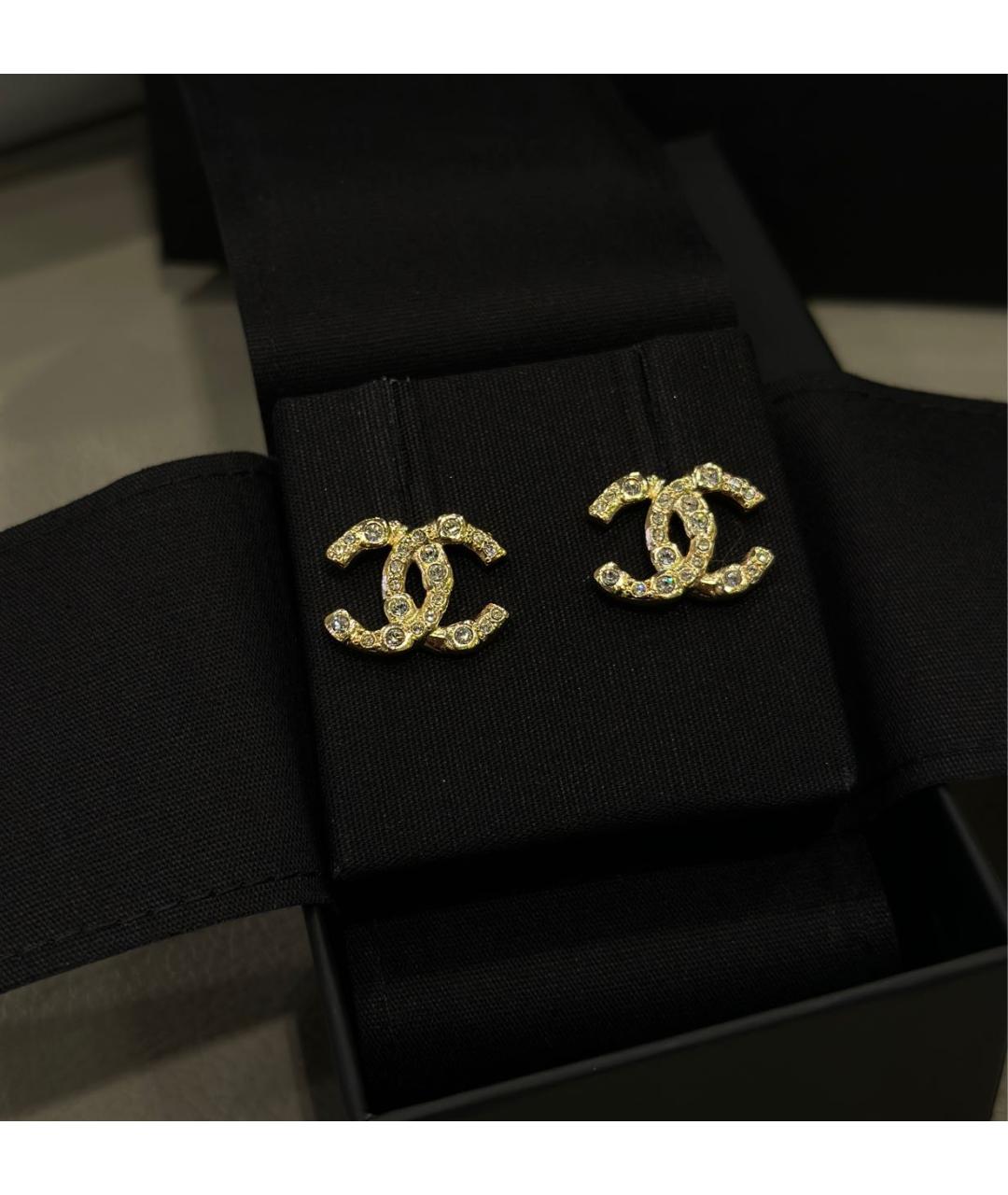 CHANEL Золотые латунные серьги, фото 3