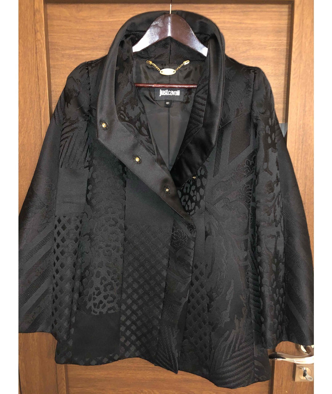 JUST CAVALLI Черная полиэстеровая куртка, фото 5
