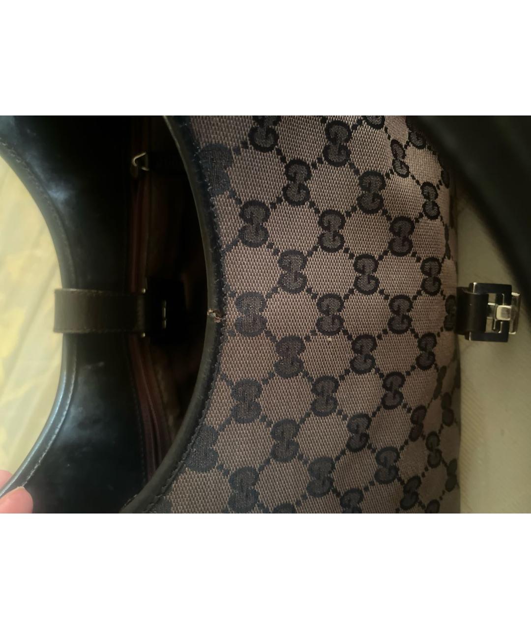 GUCCI Коричневая кожаная сумка с короткими ручками, фото 3