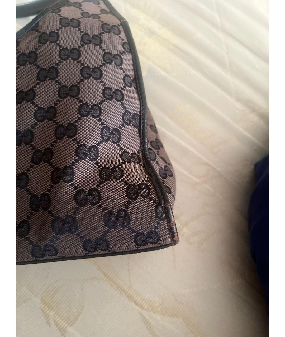 GUCCI Коричневая кожаная сумка с короткими ручками, фото 5