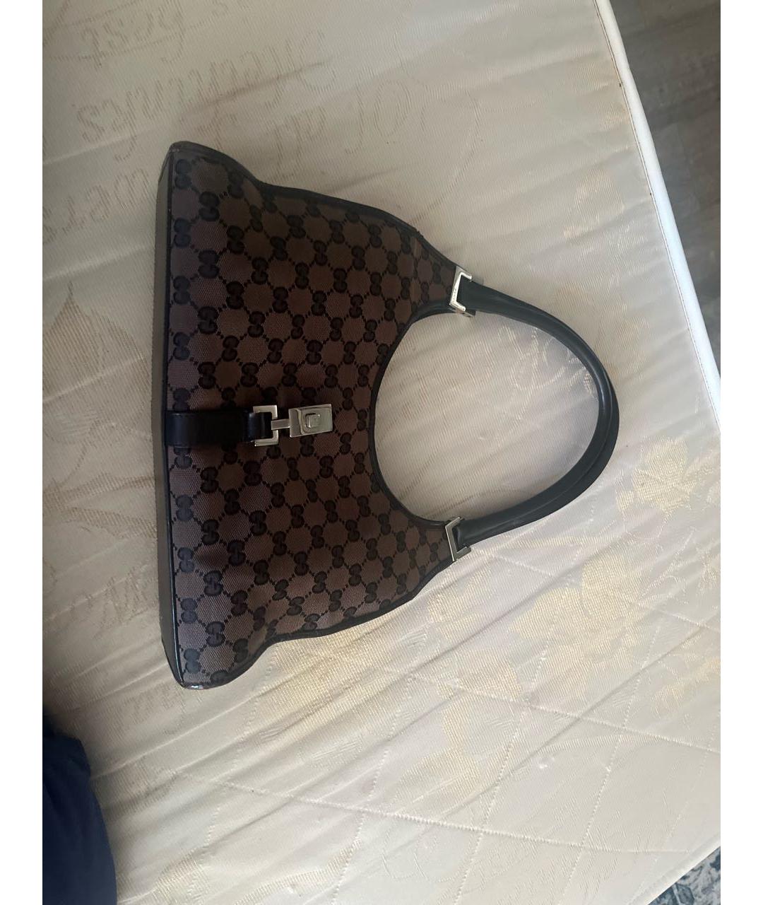 GUCCI Коричневая кожаная сумка с короткими ручками, фото 6