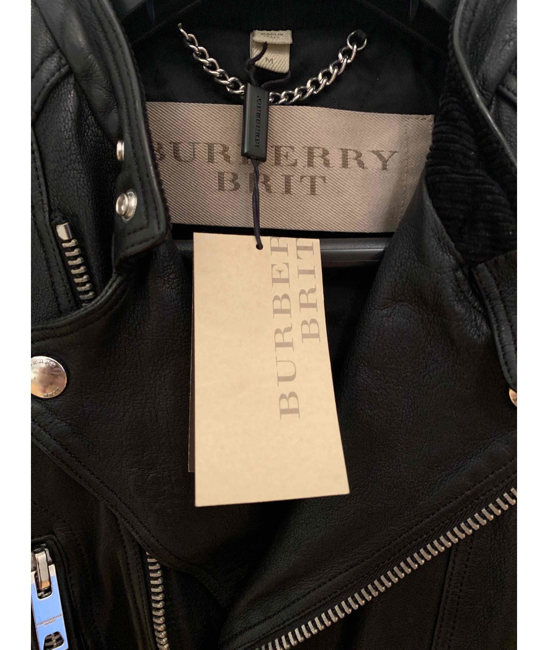 BURBERRY BRIT Черная кожаная куртка, фото 3