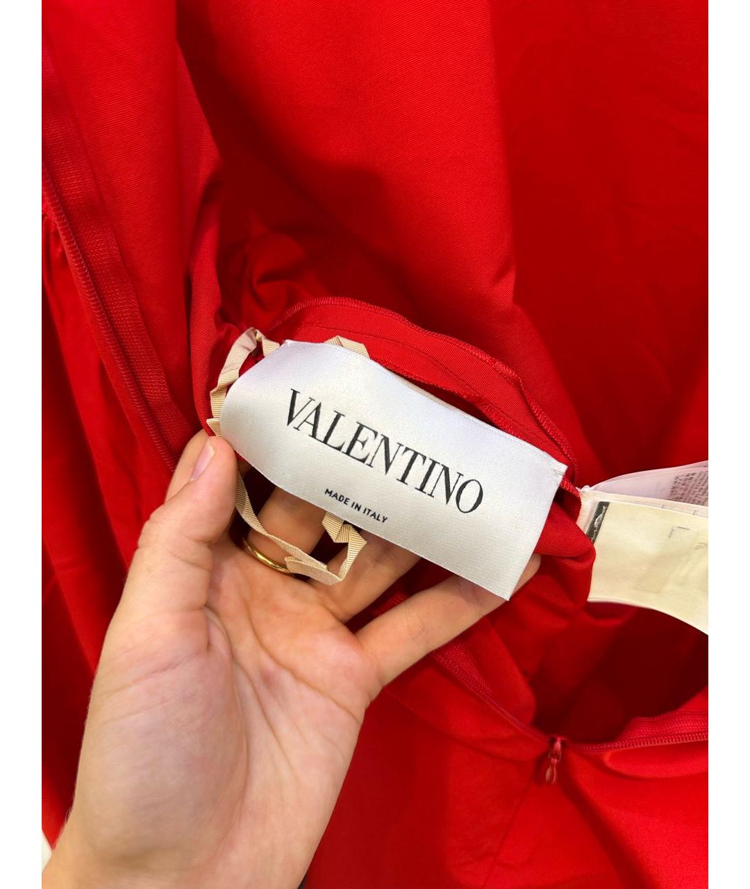 VALENTINO Красное хлопковое коктейльное платье, фото 4