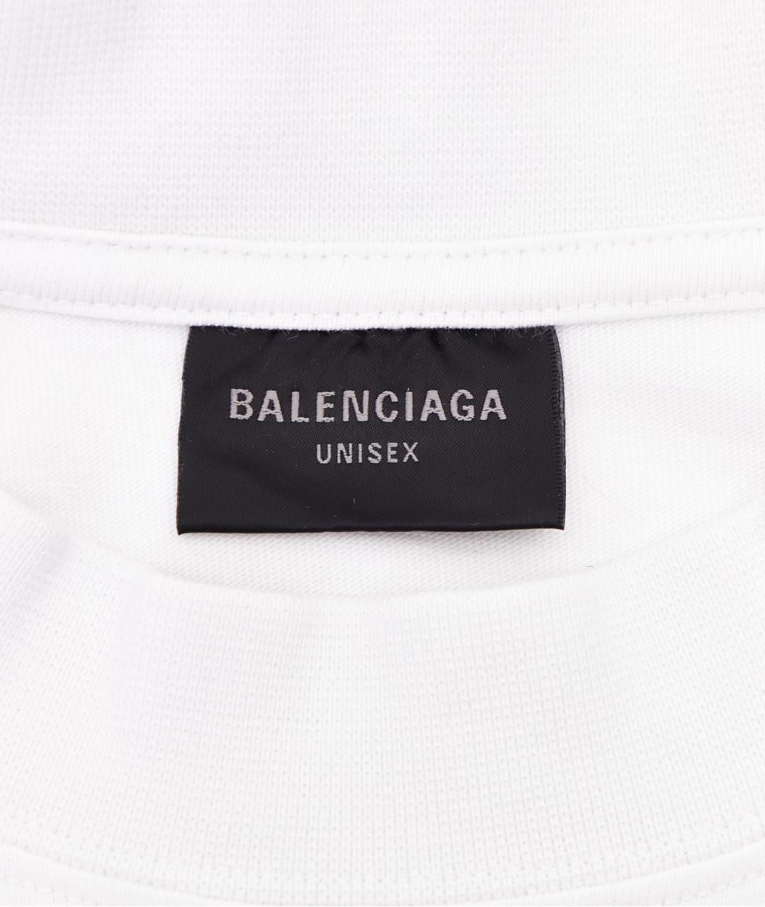 BALENCIAGA Белая хлопковая футболка, фото 6
