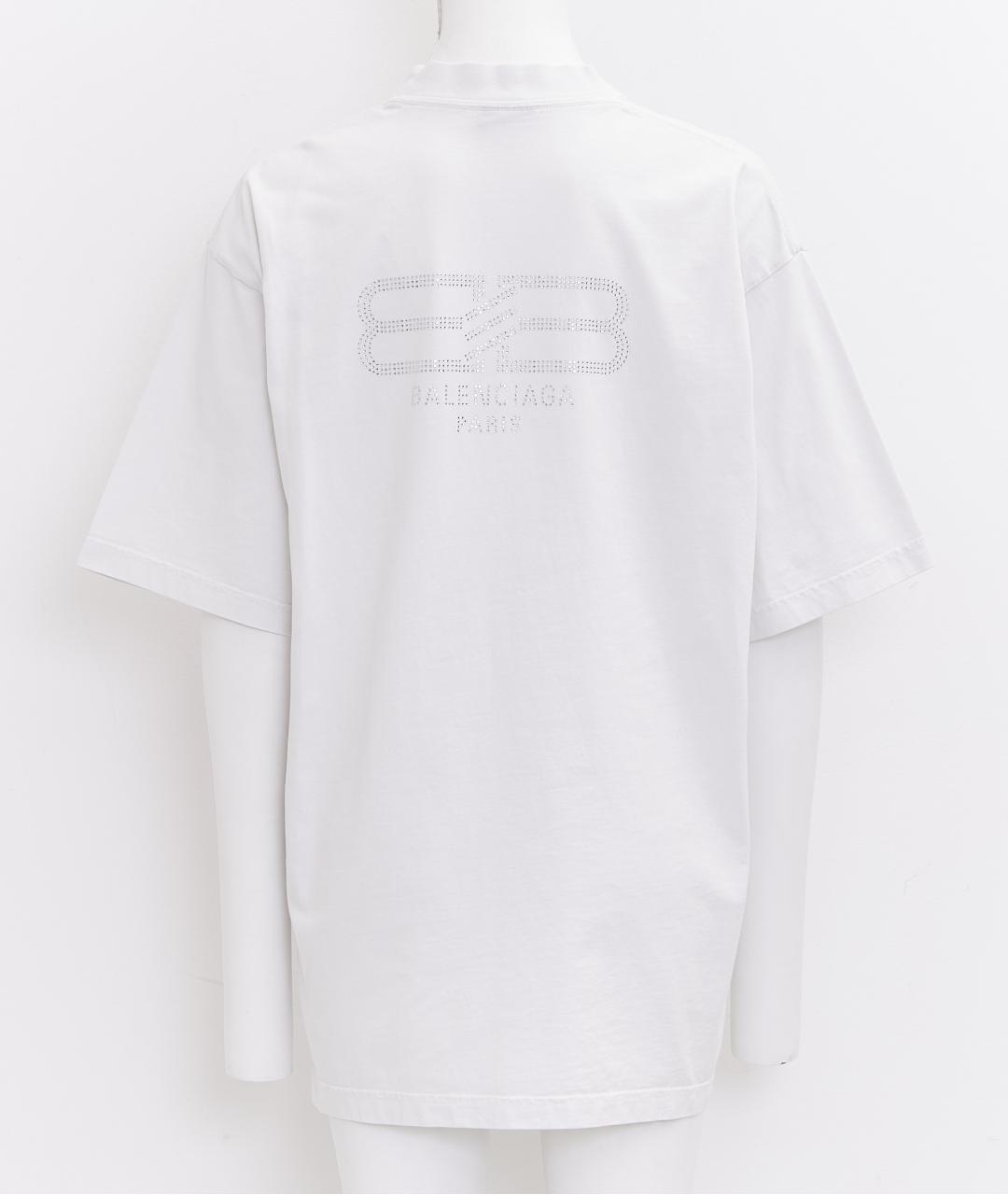 BALENCIAGA Белая хлопковая футболка, фото 2