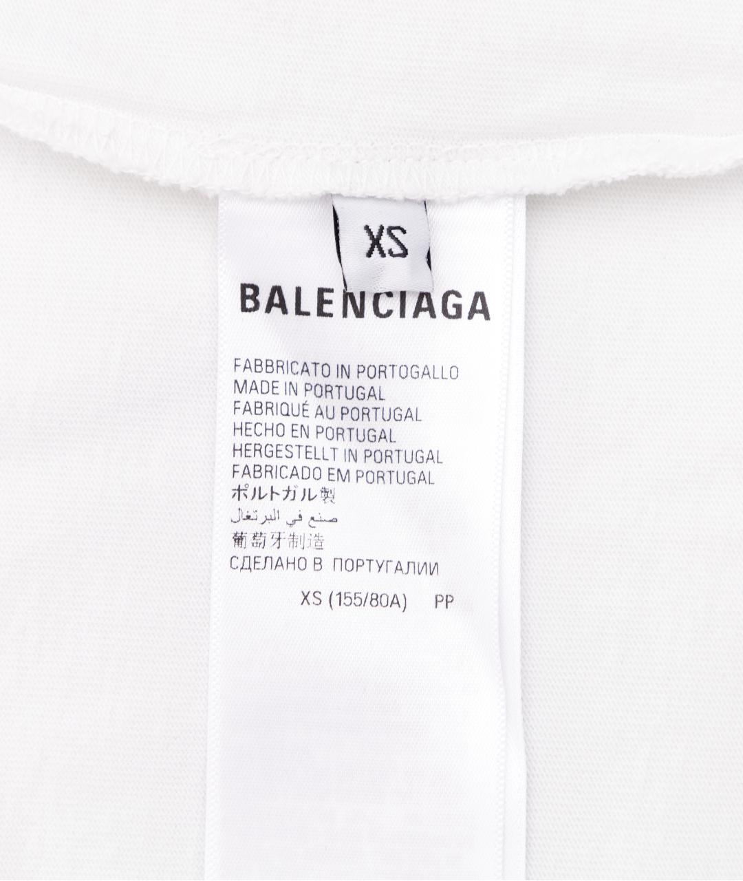 BALENCIAGA Белая хлопковая футболка, фото 7