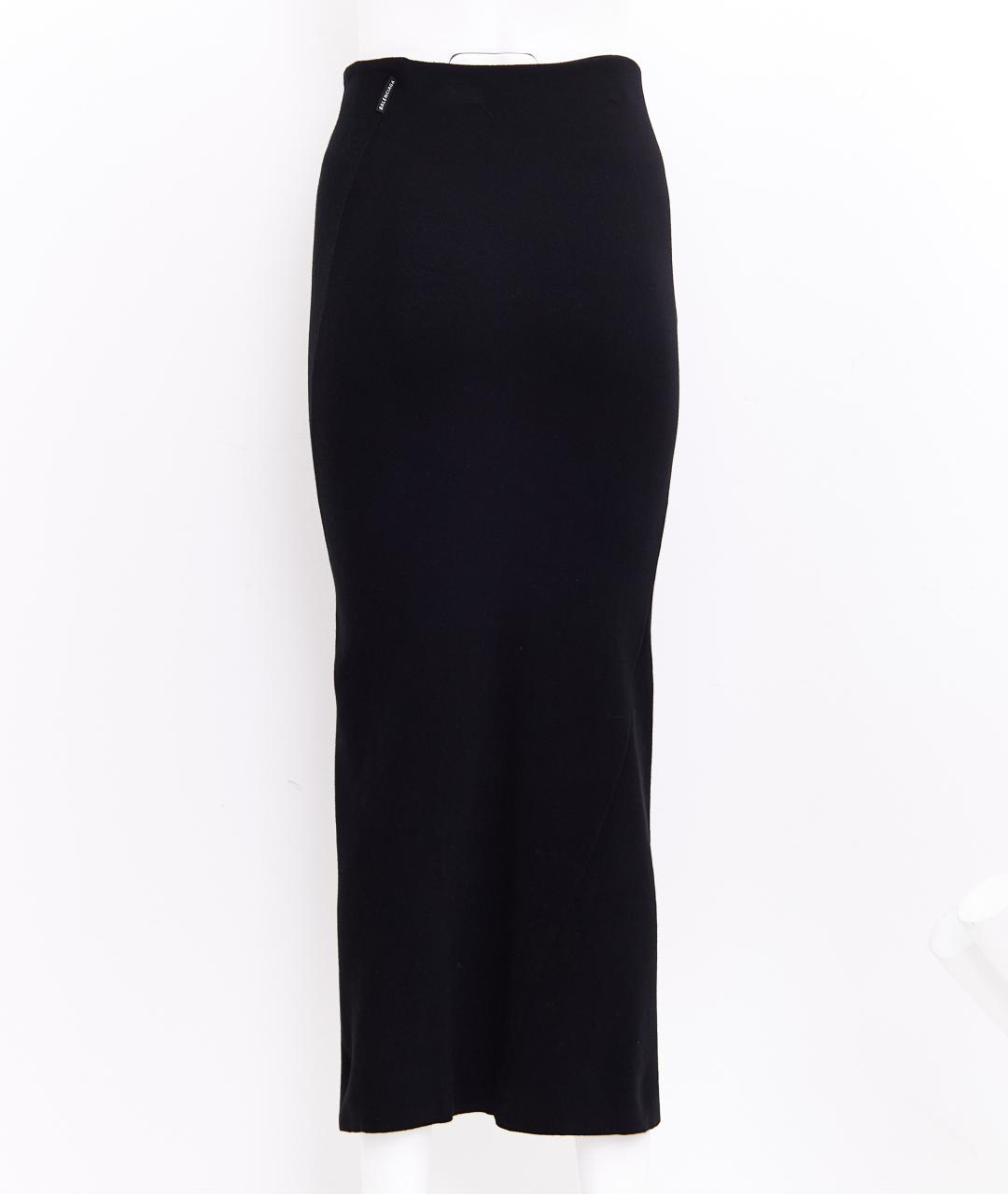 BALENCIAGA Черная вискозная юбка миди, фото 2
