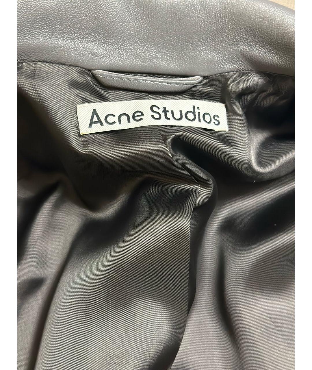 ACNE STUDIOS Серая кожаная куртка, фото 8