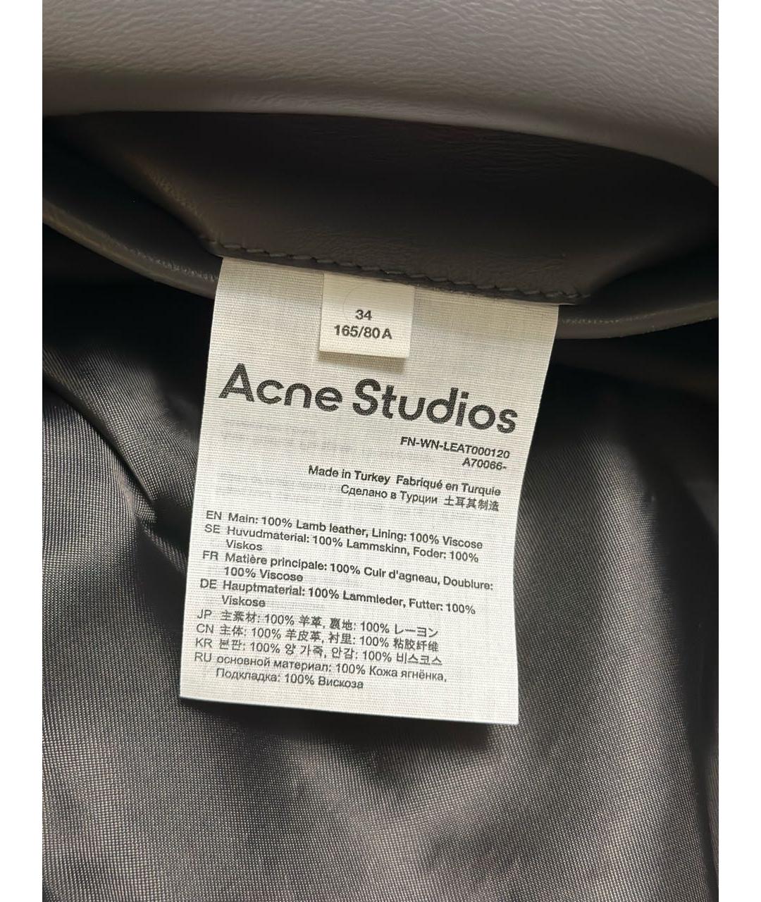 ACNE STUDIOS Серая кожаная куртка, фото 6