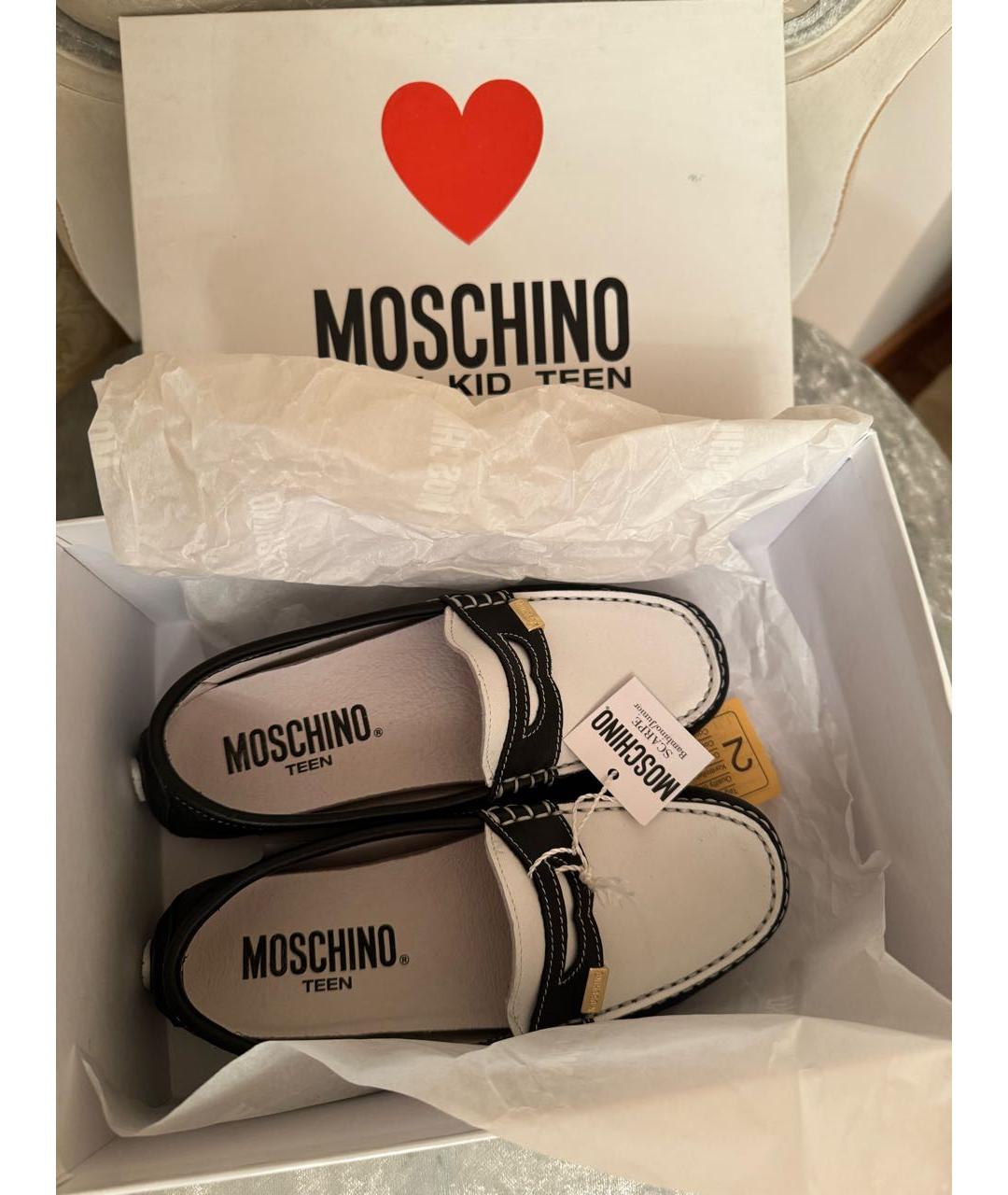 MOSCHINO KIDS Черные кожаные лоферы/мокасины, фото 3