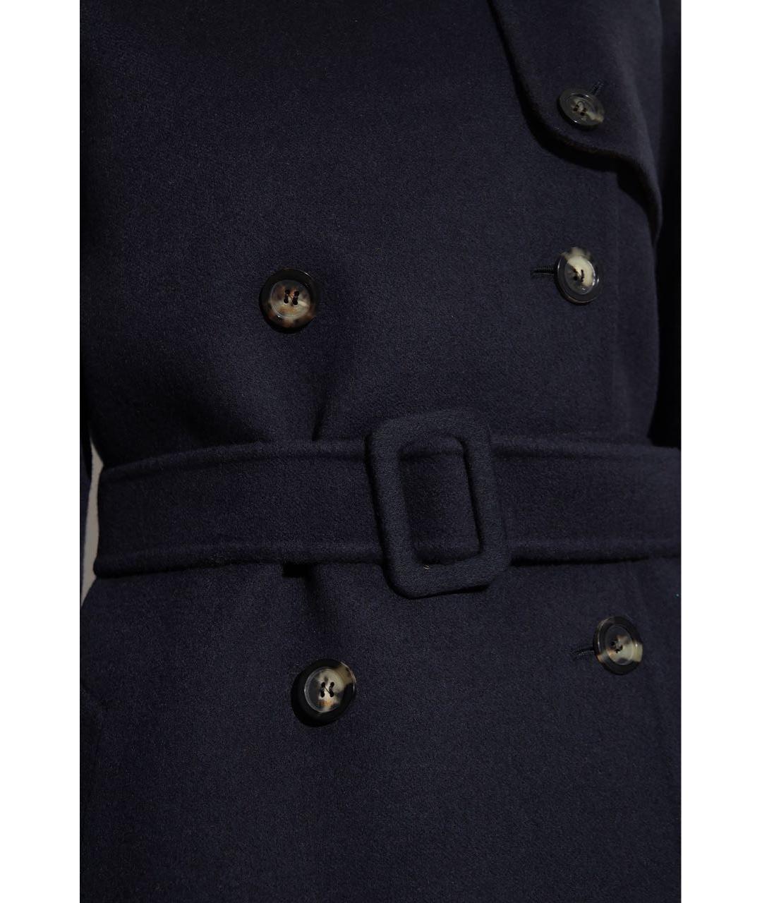 FENDI Темно-синее шерстяное пальто, фото 5