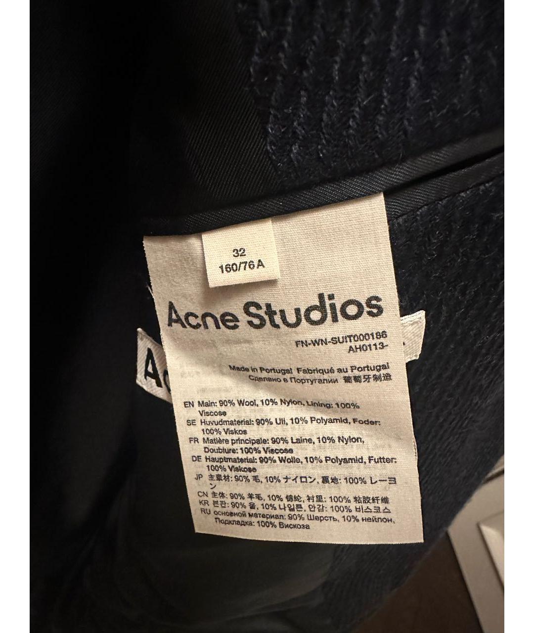 ACNE STUDIOS Темно-синий шерстяной жакет/пиджак, фото 3