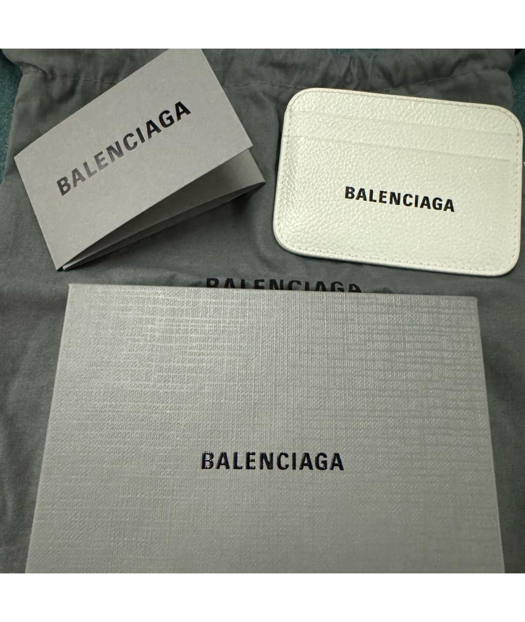 BALENCIAGA Белый кожаный кардхолдер, фото 4