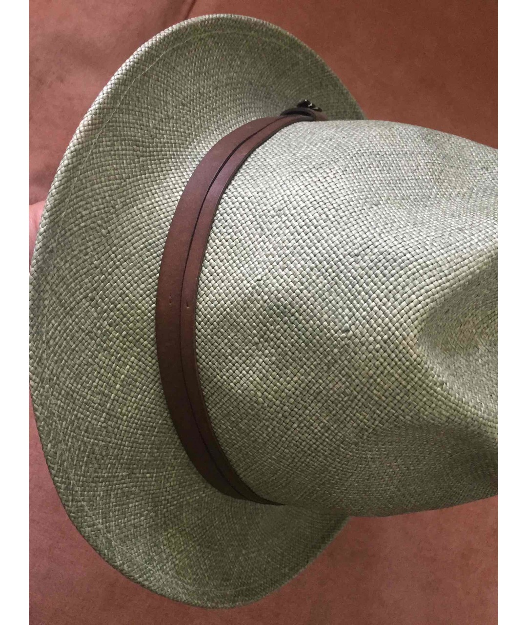 EMPORIO ARMANI Зеленая соломенная шляпа, фото 5