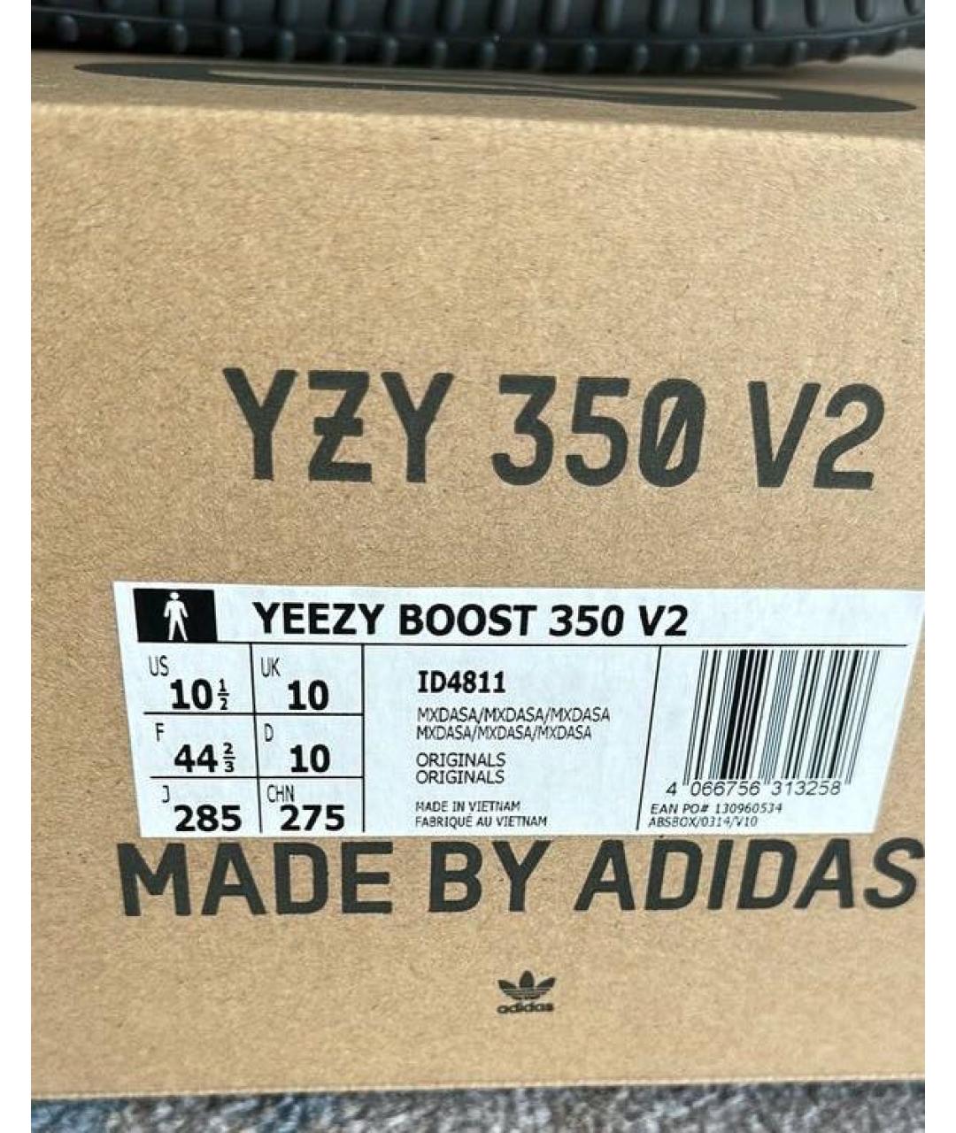 ADIDAS YEEZY Черные текстильные низкие кроссовки / кеды, фото 7