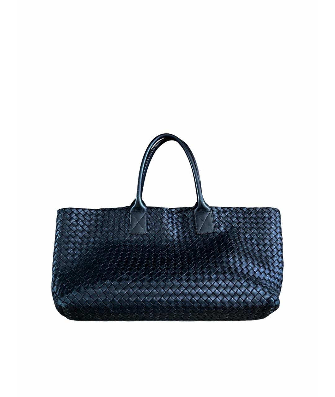 BOTTEGA VENETA Черная кожаная сумка с короткими ручками, фото 1