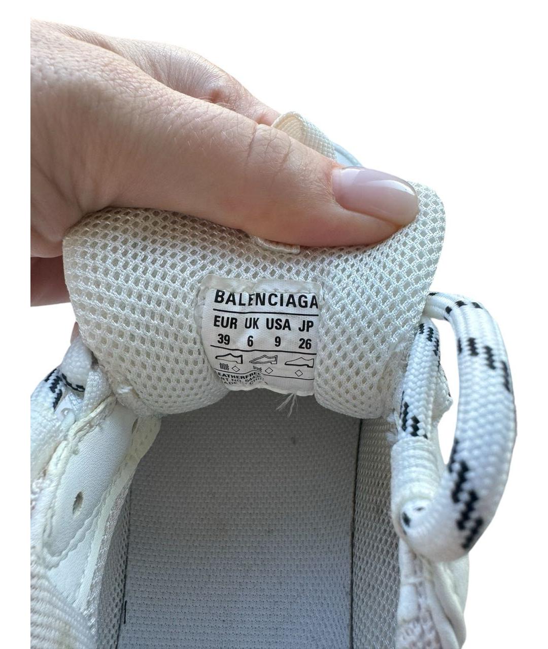 BALENCIAGA Белые кожаные кроссовки, фото 5