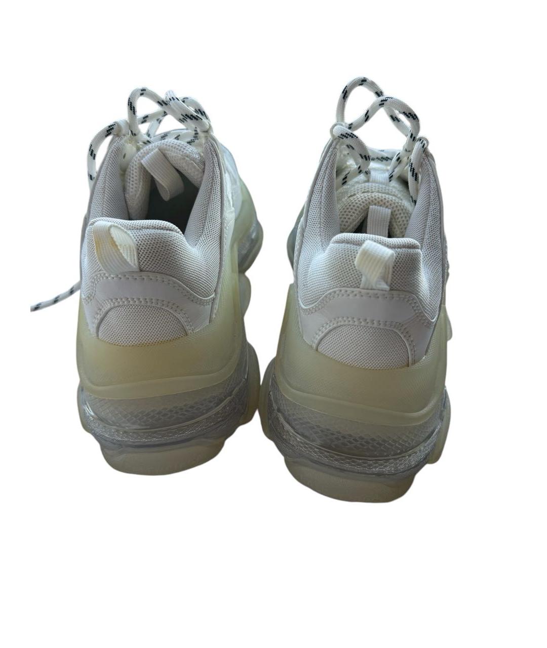 BALENCIAGA Белые кожаные кроссовки, фото 4
