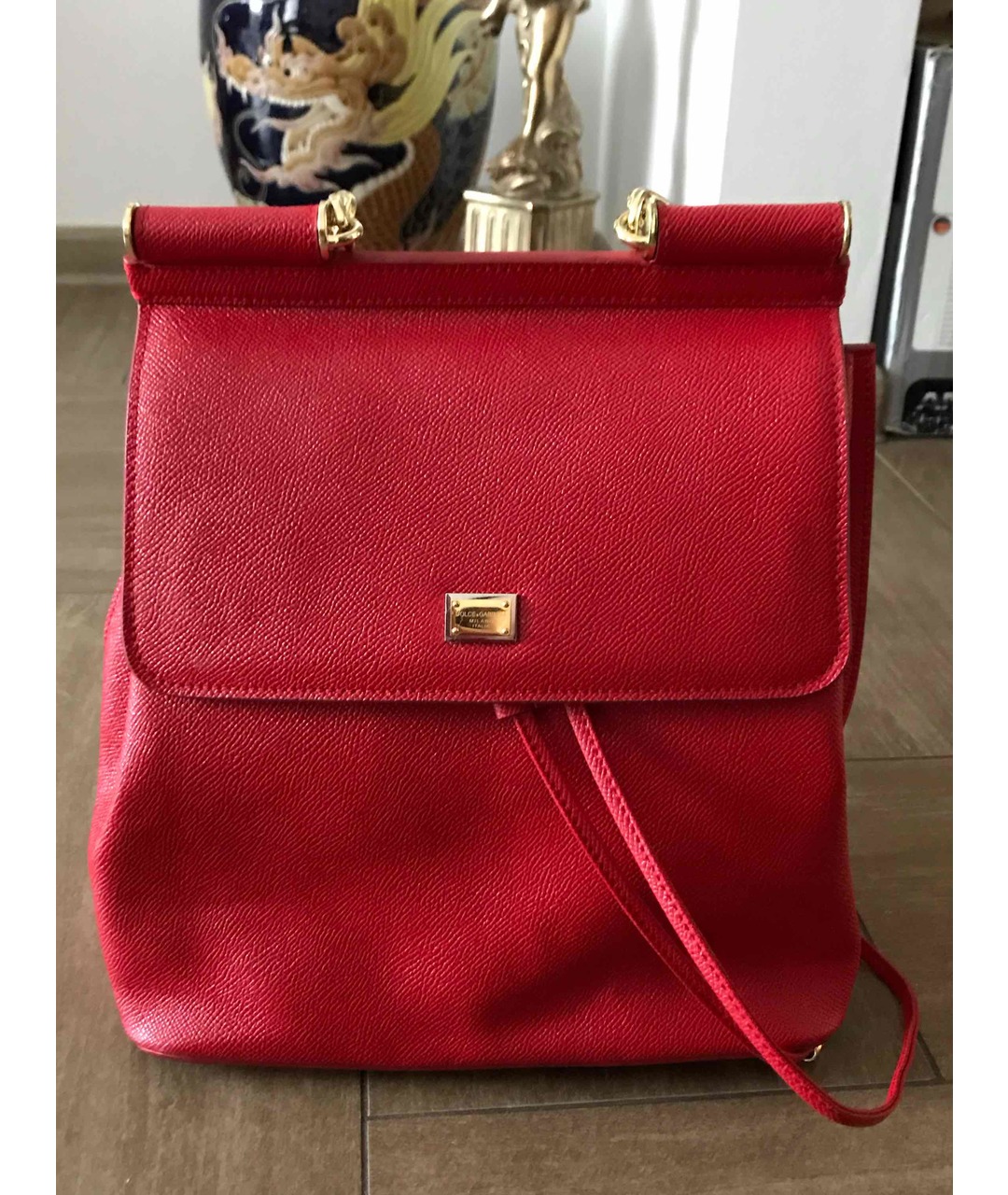 DOLCE&GABBANA Красный кожаный рюкзак, фото 5