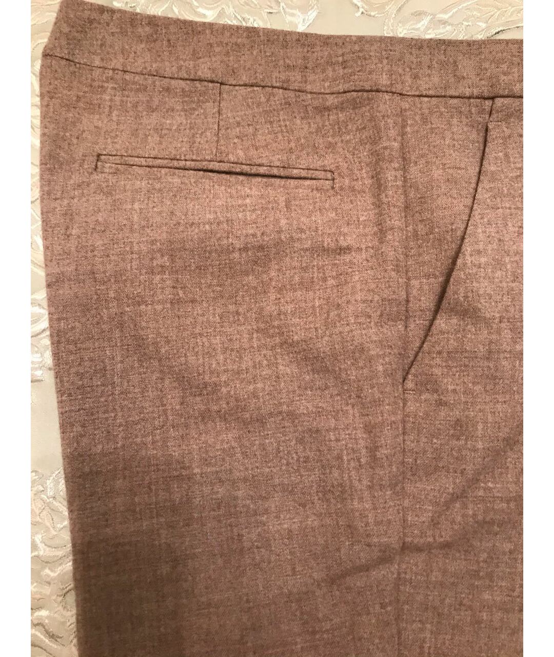 ETRO Коричневые шерстяные прямые брюки, фото 3