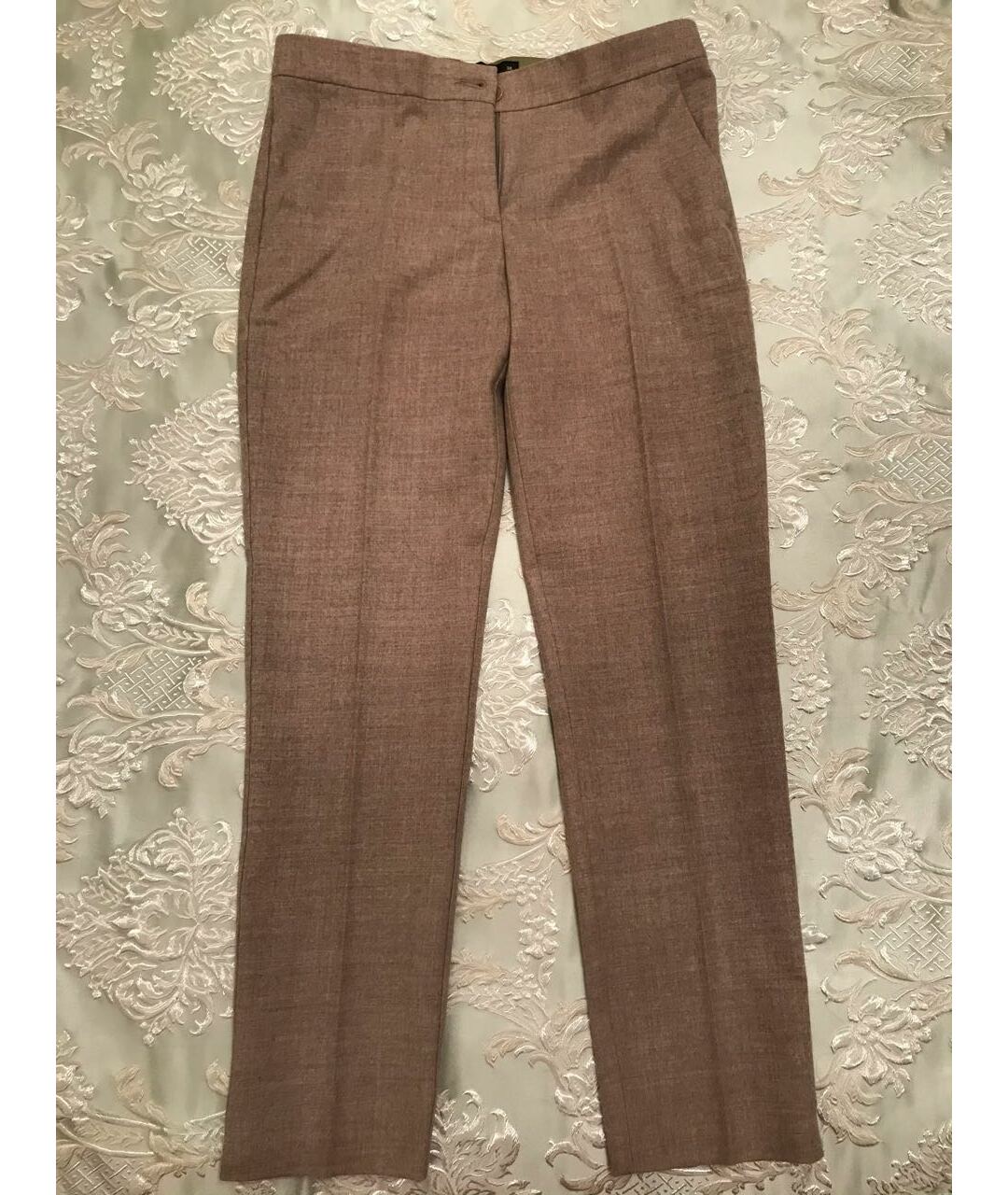 ETRO Коричневые шерстяные прямые брюки, фото 7