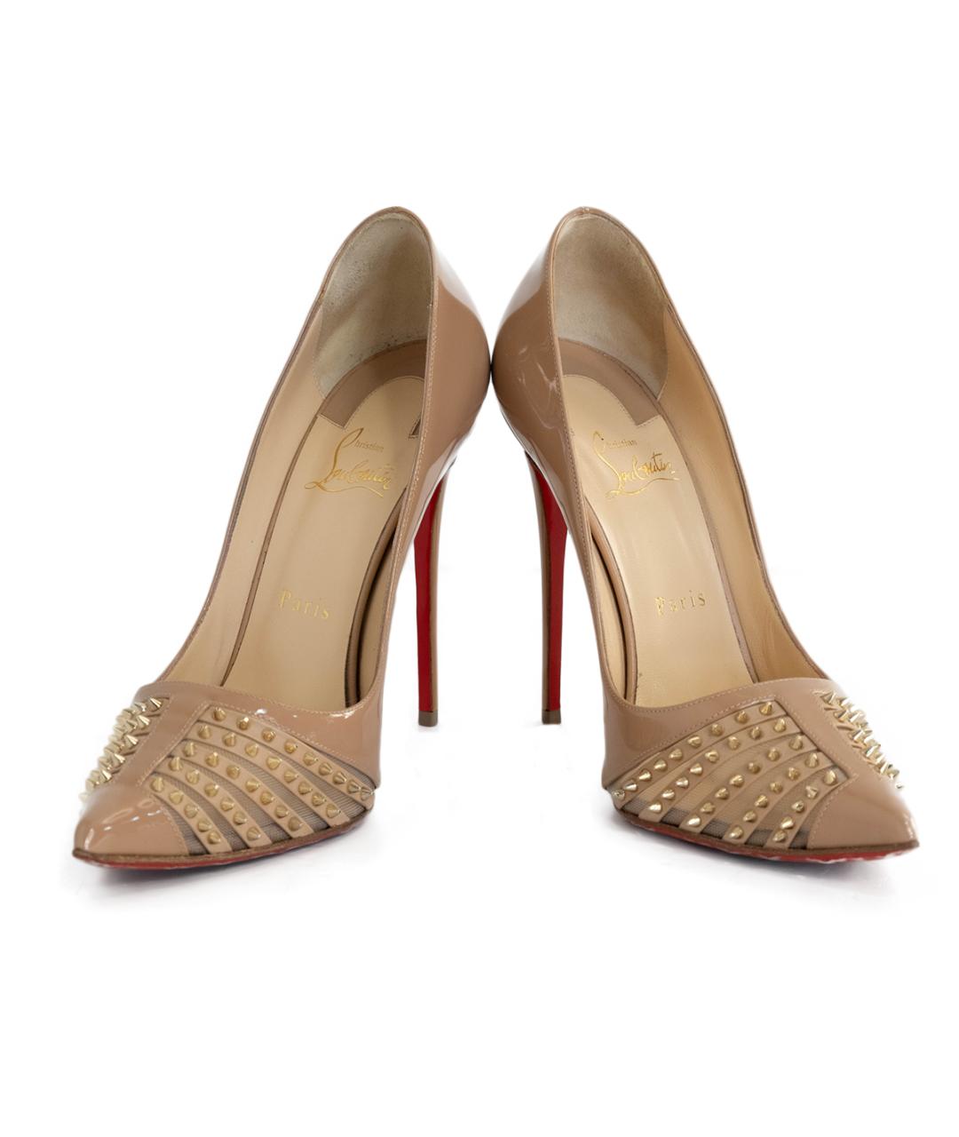 CHRISTIAN LOUBOUTIN Бежевые кожаные туфли, фото 4