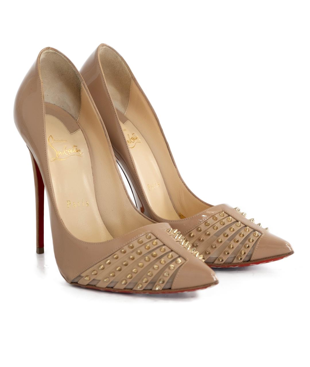 CHRISTIAN LOUBOUTIN Бежевые кожаные туфли, фото 2