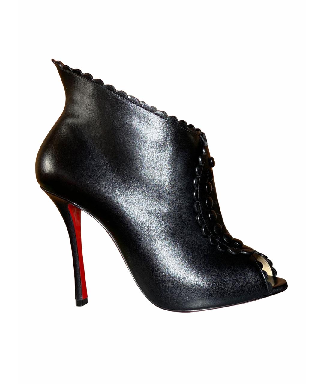 CHRISTIAN LOUBOUTIN Черные кожаные туфли, фото 1