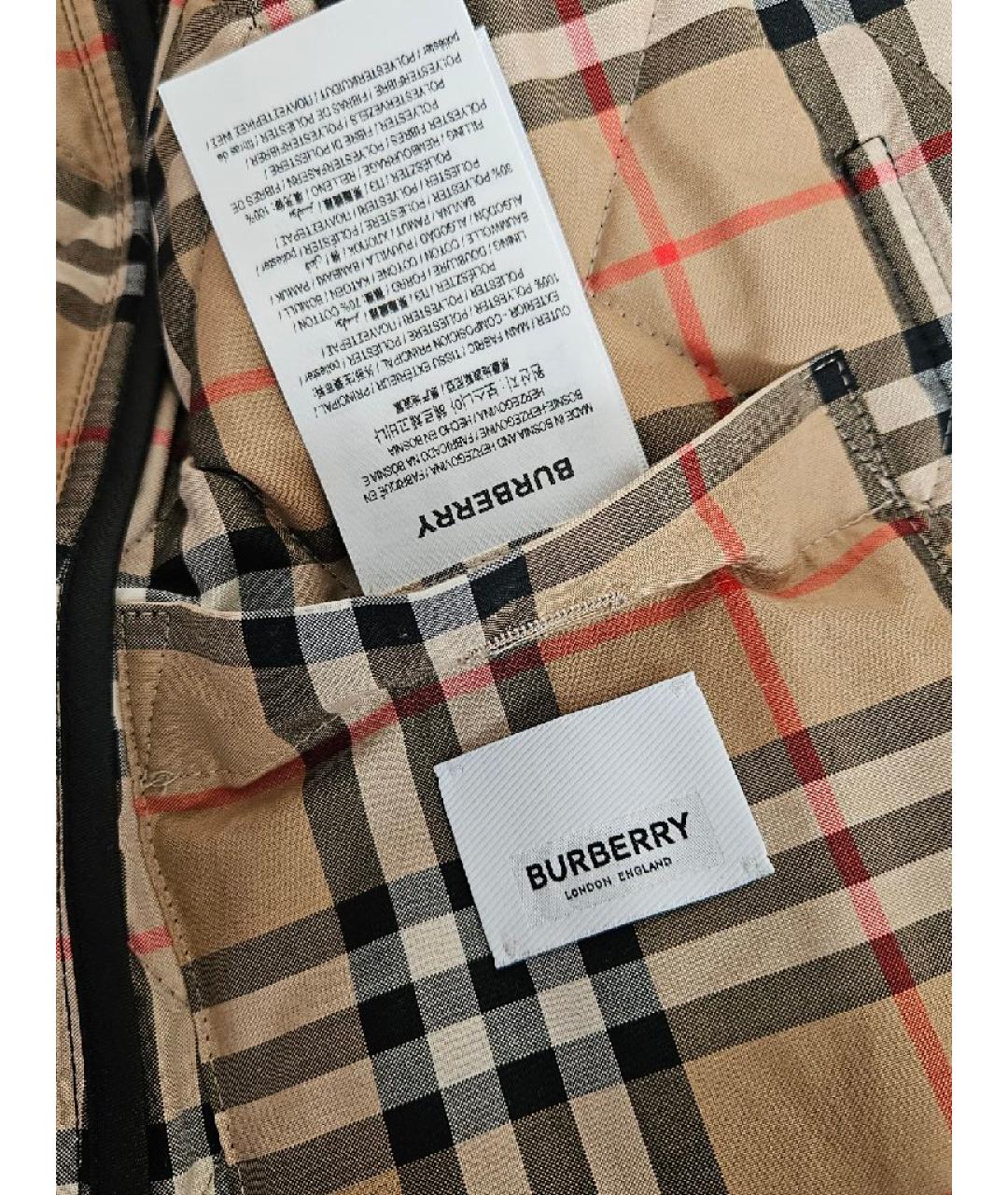 BURBERRY Черная полиэстеровая куртка, фото 3